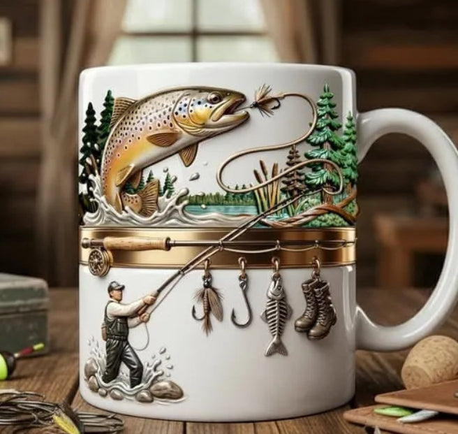 Cross-border Favorite A Portable Fishing-themed Coffee Mug