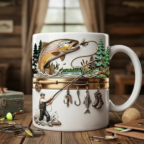 Cross-border Favorite A Portable Fishing-themed Coffee Mug