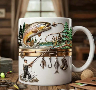 Cross-border Favorite A Portable Fishing-themed Coffee Mug