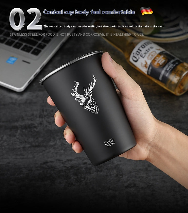 304 Stainless Steel Single Layer Cool Drinks Cup Mug