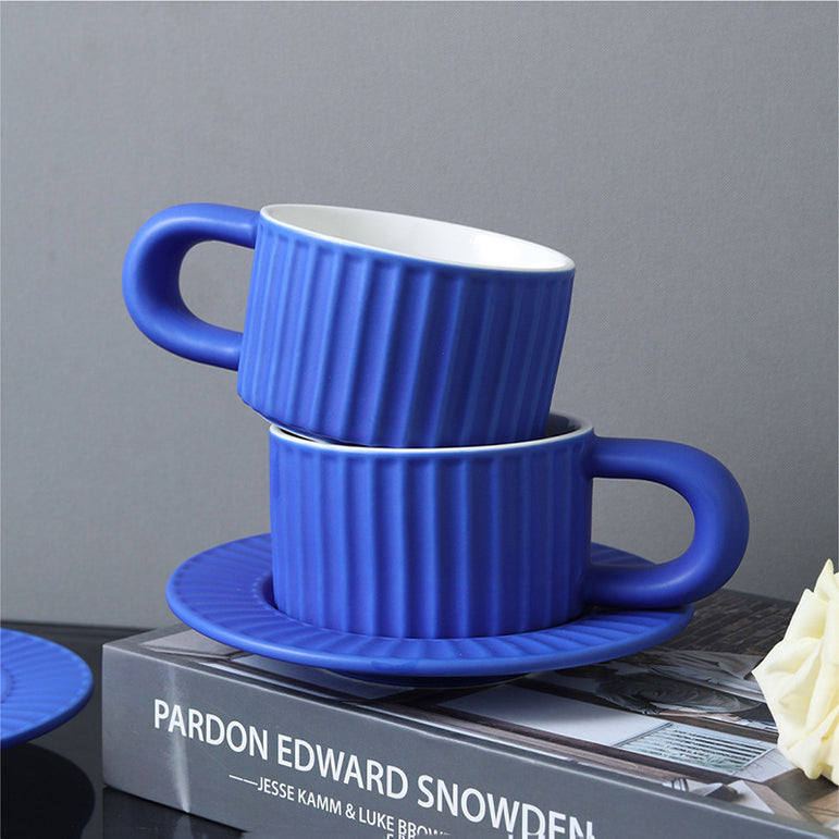 Home Fashion Simple Solid Color Ceramic Mug Set