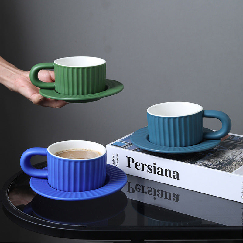 Home Fashion Simple Solid Color Ceramic Mug Set