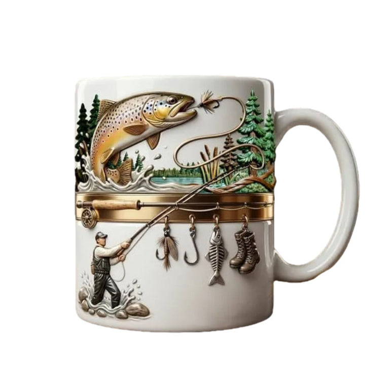Cross-border Favorite A Portable Fishing-themed Coffee Mug